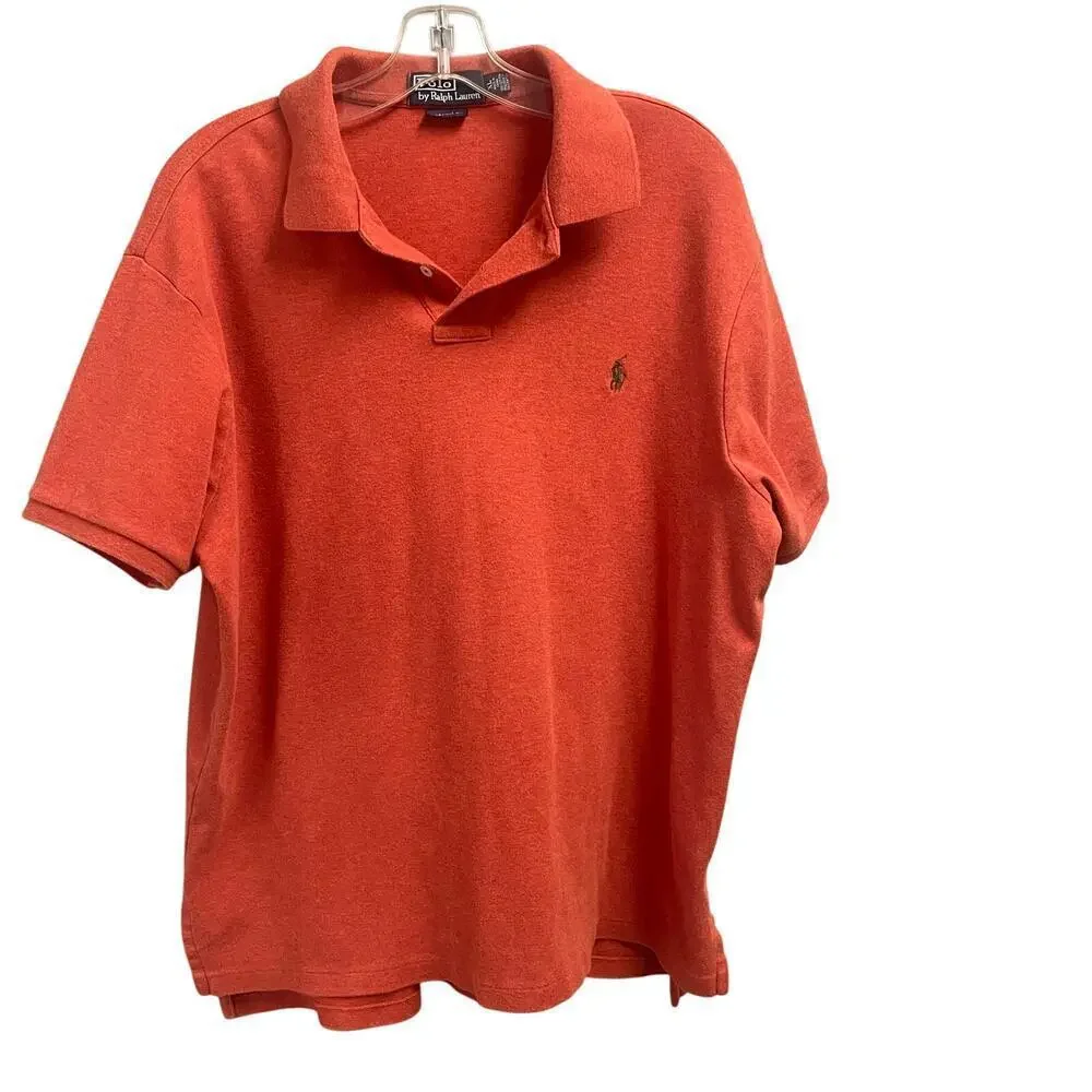 Ralph Lauren Polo Mens XL Smooth Cotton Custom Fit Brown Pony Logo Preppy